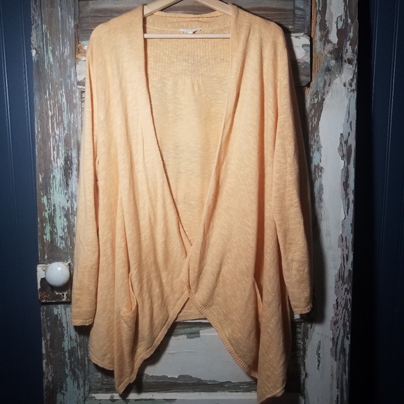 Eileen Fisher Sweaters - Eileen Fisher Yellow/Gold Waterfall Sweater Sz 1X
